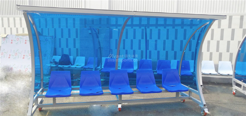 2020-辽宁 大连万达体育足球训练基地项目室外座椅足球替补席（座椅 足球替补席晶钻高靠背16套80座）20.5.6